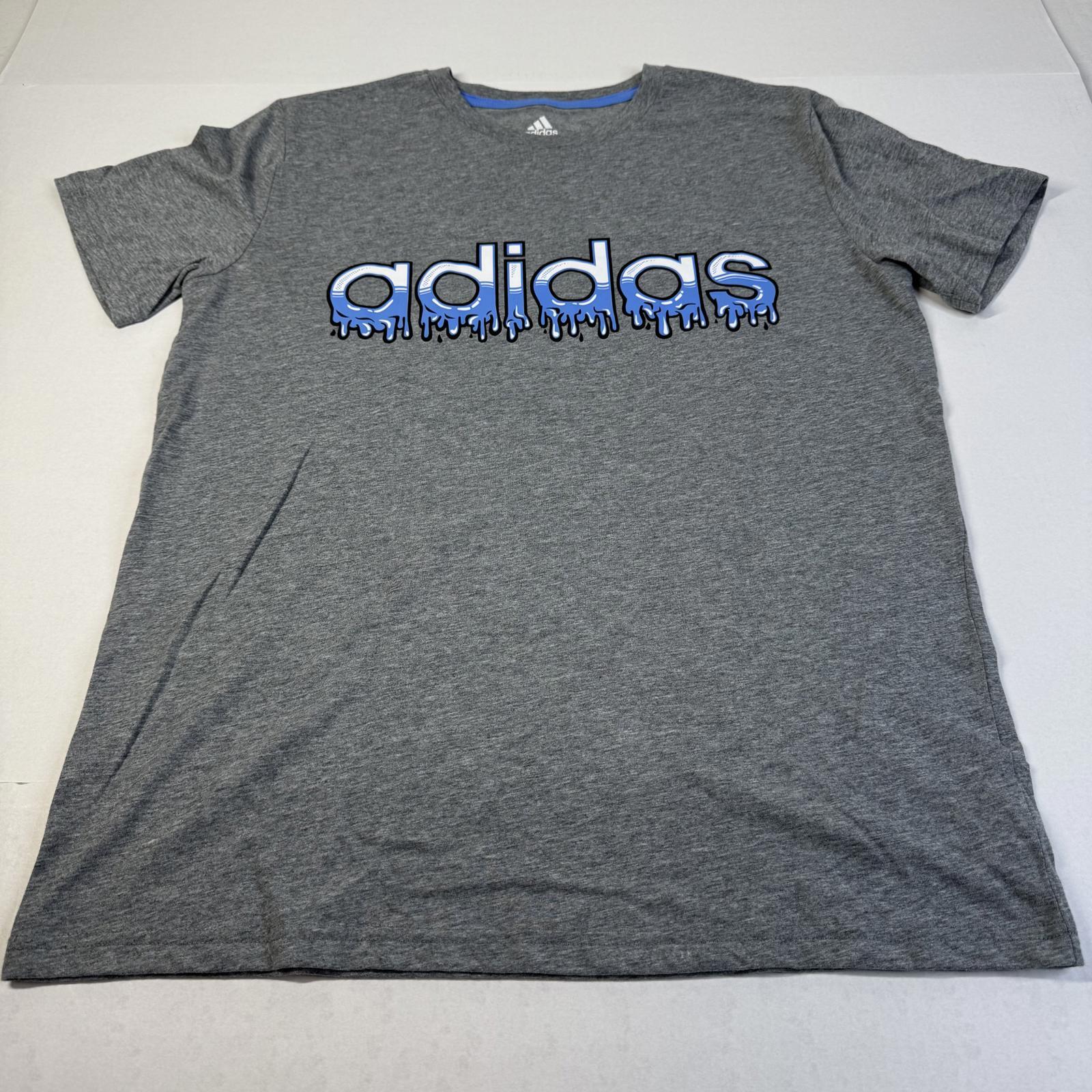 Adidas Men’s Grey Rubber Logo Unisex T-Shirt Size XL gallery