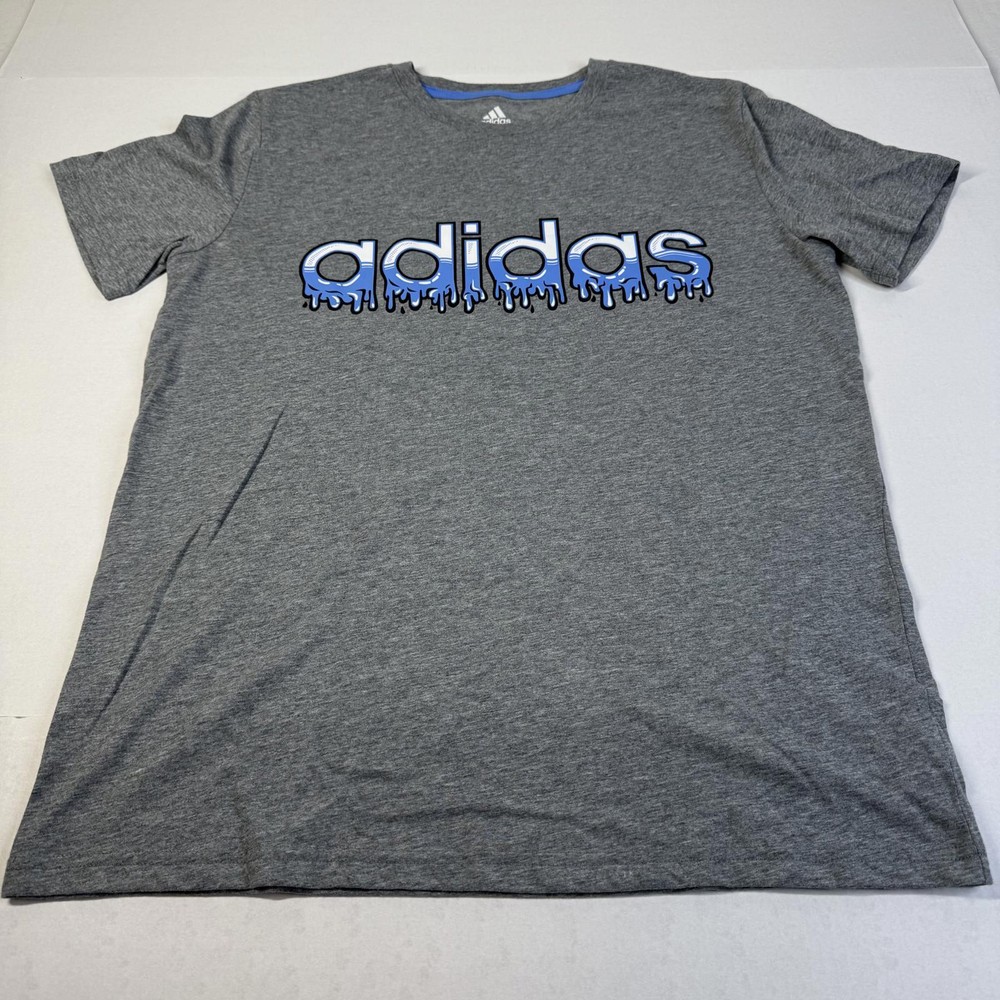 Adidas Men’s Grey Rubber Logo Unisex T-Shirt Size XL