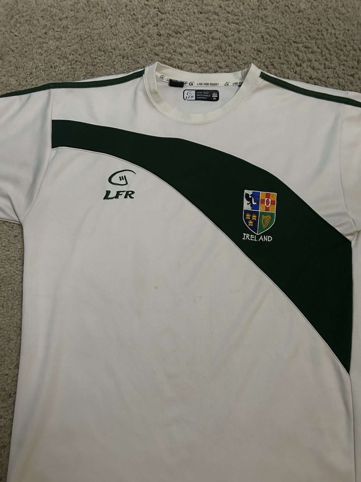 Ireland Live for Rugby Jersey White LFR Breathable Shirt USED | Size MENS XL gallery