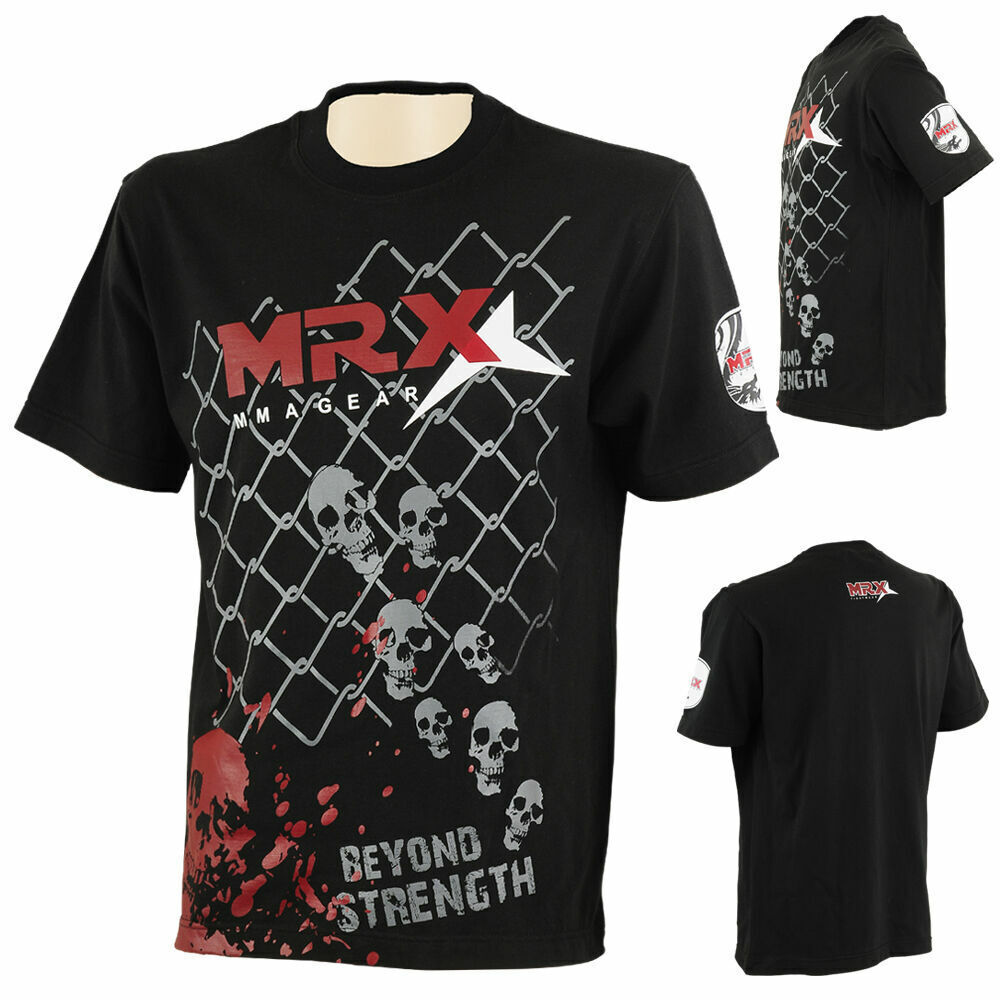 Mens Gym T Shirt MMA Training Bodybuilding Sports Fitness Men Casual Tee Top gallery
