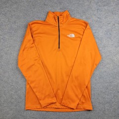 The North Face Pullover Mens Small Orange 1/4 Zip Long Sleeve Top NF0A2V6J