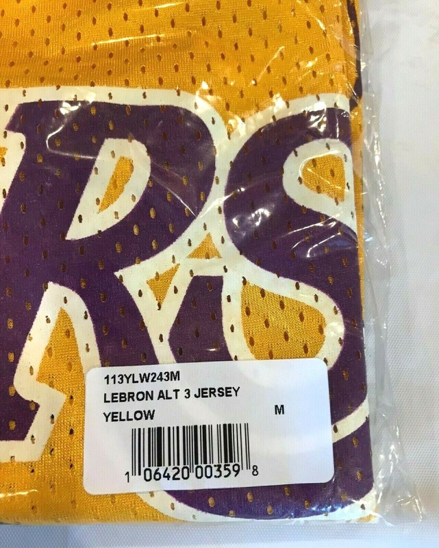 Warren Lotas Lebron James Size MEDIUM Lakers Yellow Alt 3 Jersey - Brand New gallery