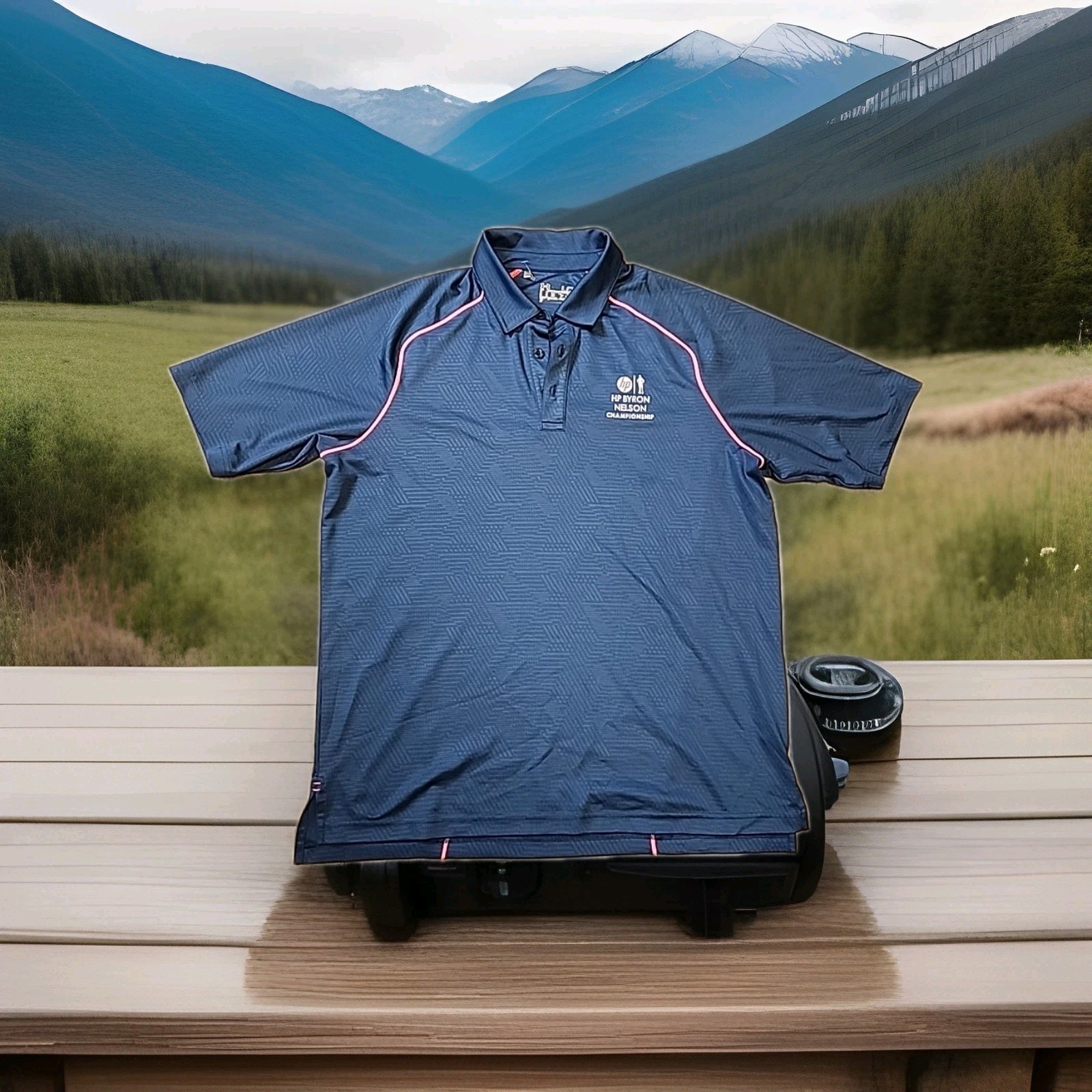 HP Byron Nelson Championship Golf Lightweight Under Armour Polo Shirt Mens Large gallery