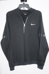 Nike Tiger Woods Collection Pullover Mens Medium Black Half Zip Golf Shirt