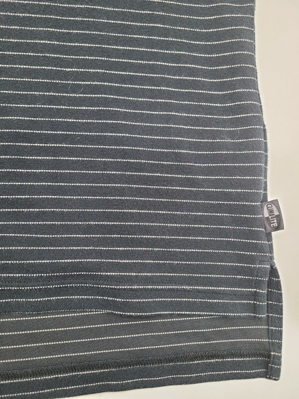Adidas Size Large Climalite Navy Blue And White Stripe Polo Top gallery