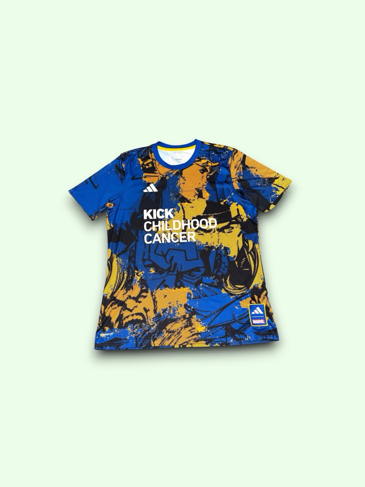 Adidas x Marvel Kick Childhood Cancer MLS Soccer Jersey Mens Size Large Comics gallery