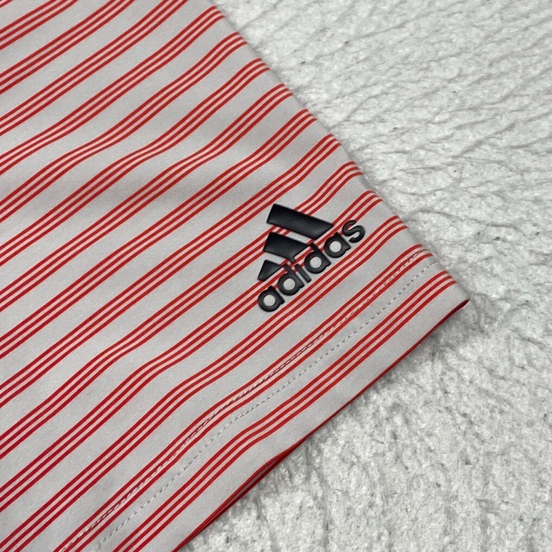 Adidas Polo Shirt Mens Large Gray Striped Short Sleeve Golf Casual Adult gallery
