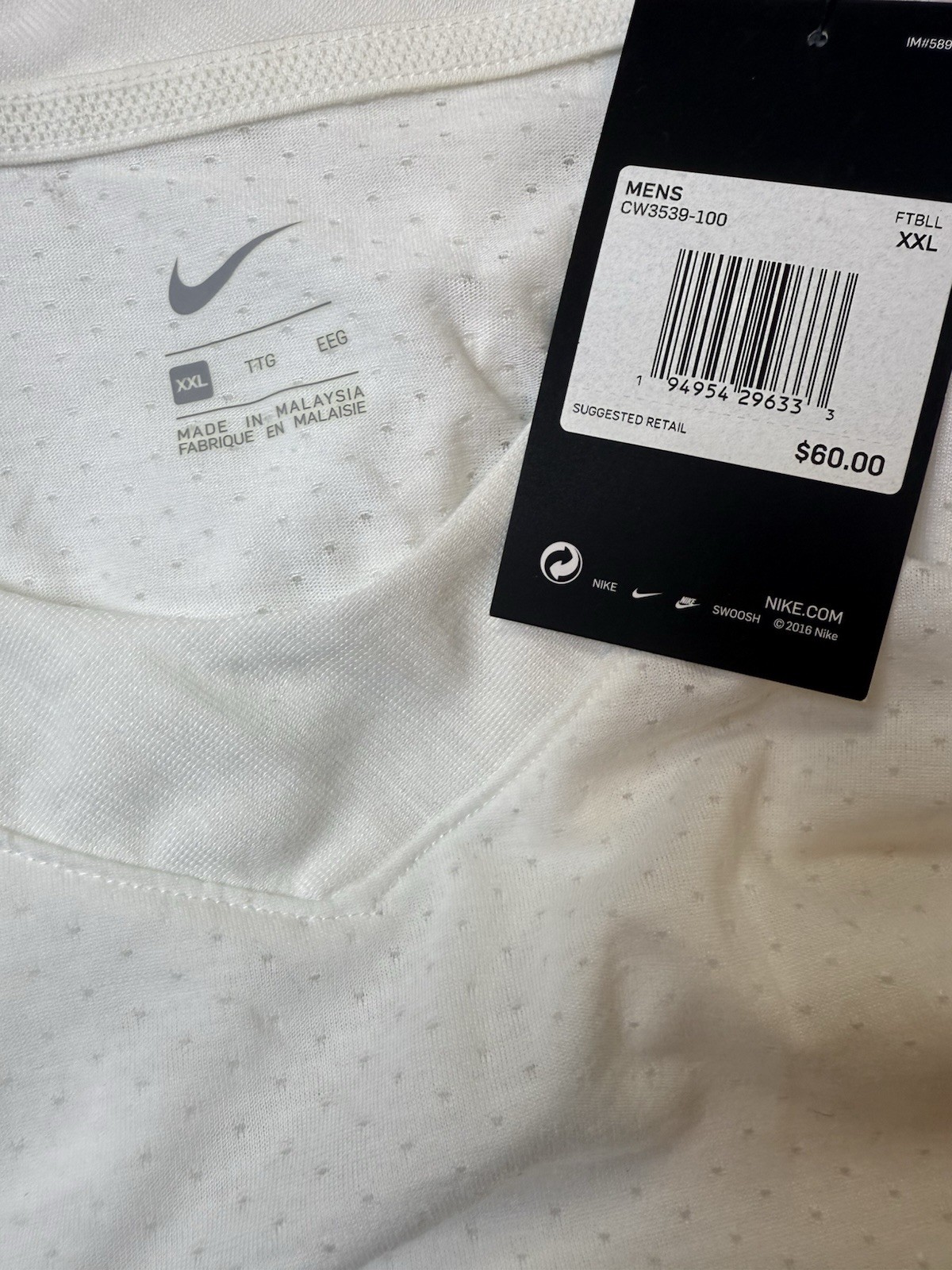 Nike Men’s Sideline UV Long Sleeve Training Top White Dri-Fit CW3539-100 XXL NWT gallery