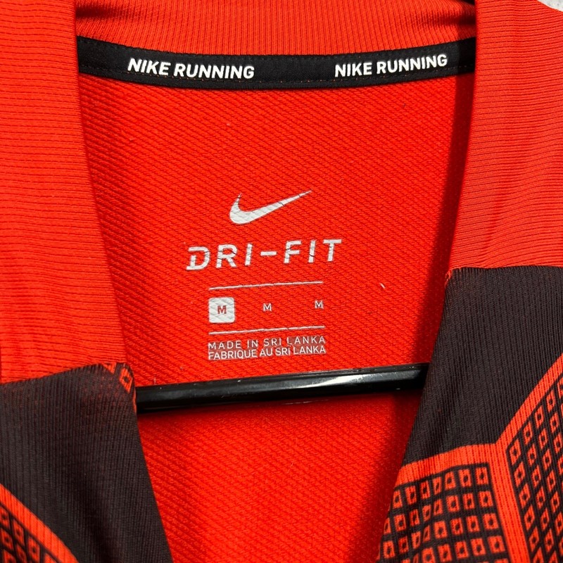 Nike Running Kenya Dri-FIT 1/2 Zip Pullover Mens Medium Orange Black Geometric gallery