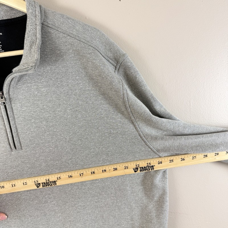 Van Heusen XL Quarter Zip Pullover Gray Fleece Lined Classic Fit Mens gallery