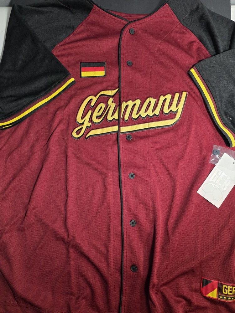 Official USA Drinking German Team Baseball Jersey Shirt SZ L Germany FIFA New
