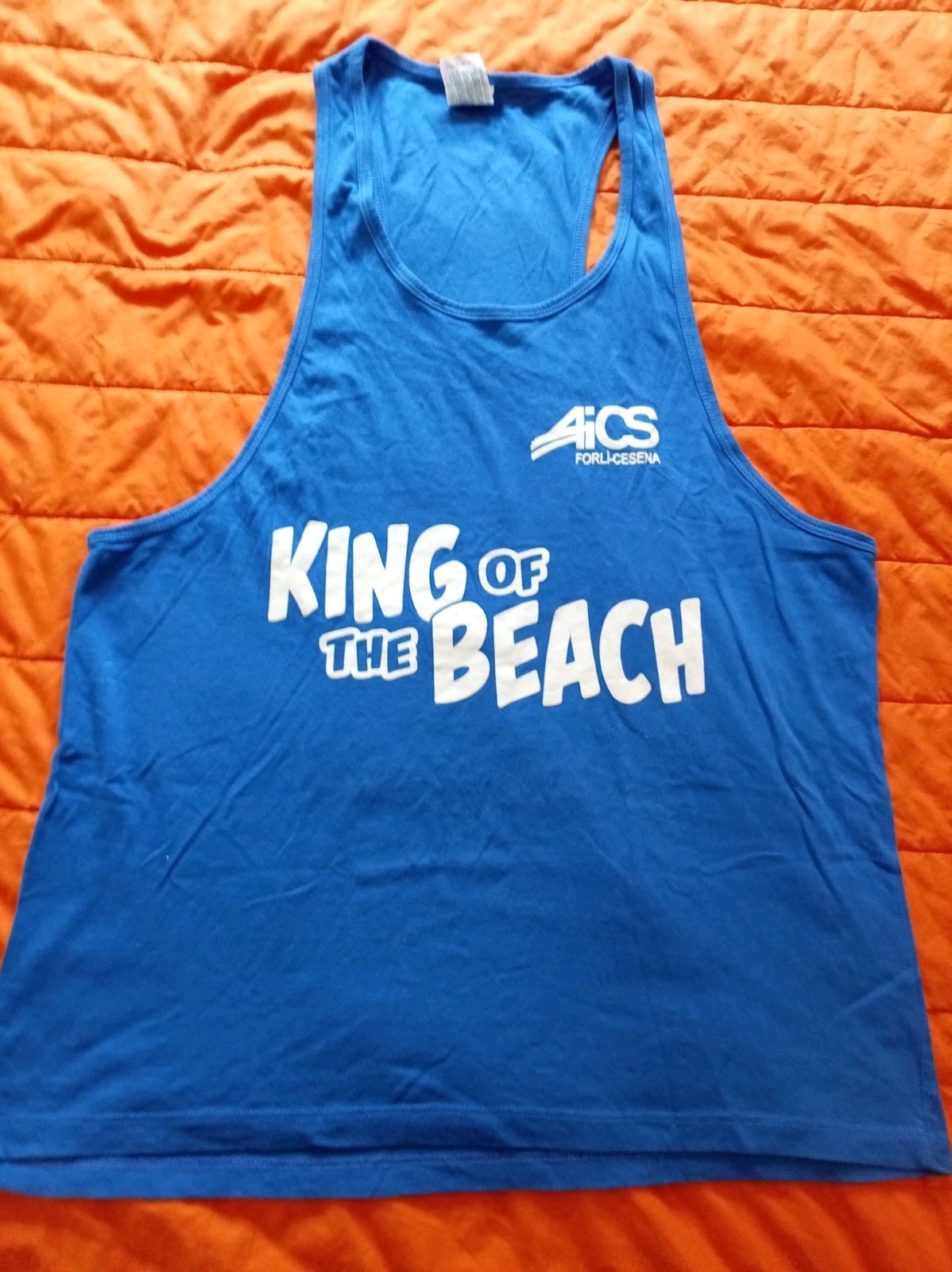 Men's Beach Volleyball Tank Top M Blue Sport Gym Sea King of the Beach gallery