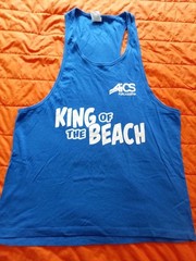 Men’s Beach Volleyball Tank Top M Blue Sport Gym Sea King of the Beach