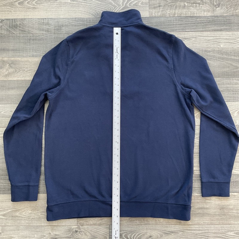 LL Bean Quarter Zip Pullover Men’s LARGE TALL Navy Blue Trad Fit Pique 514037 gallery