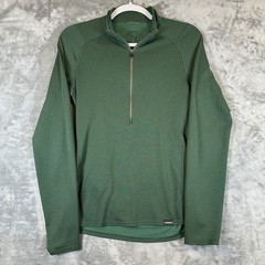 Patagonia Capilene 2 Mens S Green Striped Lightweight Zip Polartec
