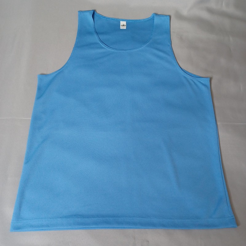 ALO Tank Top Mens Medium Blue Mesh Athletic Running Training Quick Dry Workout gallery