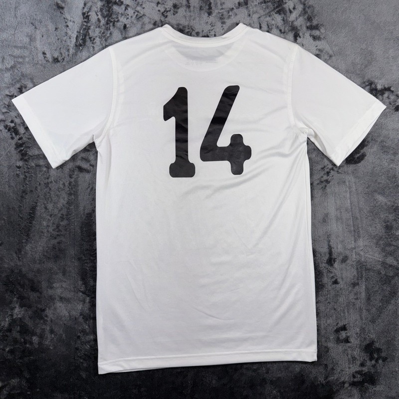 New Balance Wow Factor Baseball Athletic T-Shirt White Mens Small #14 Graphic gallery