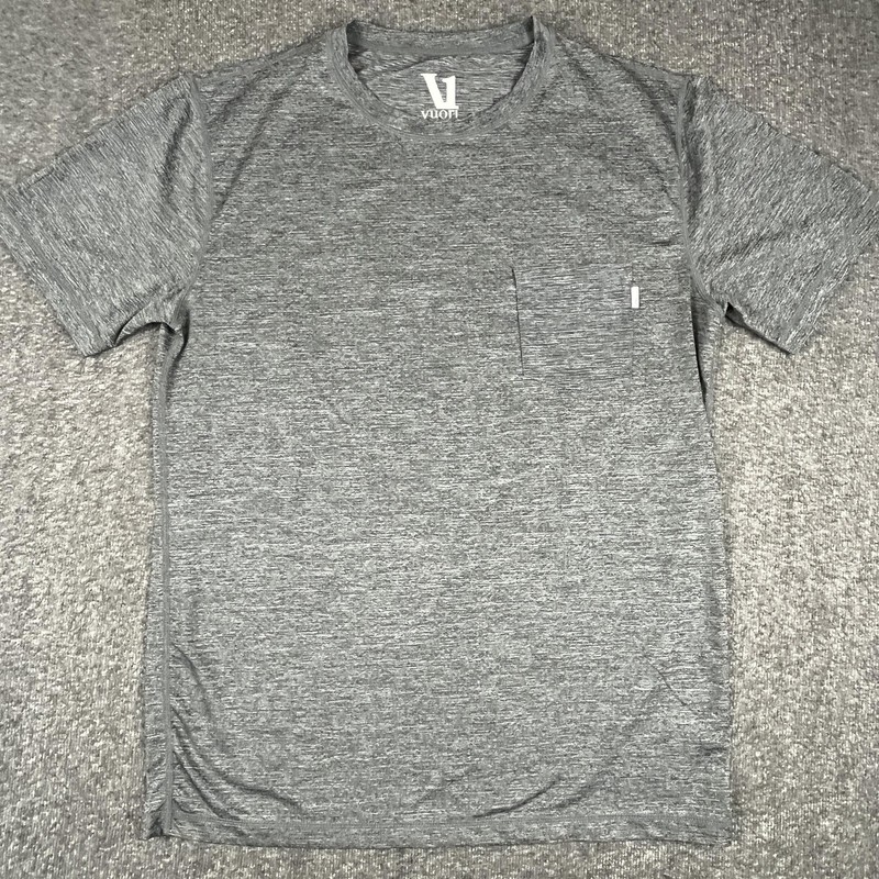 Vuori Shirt Mens Large Gray Short Sleeve Athletic Stretch Pocket Performance Tee gallery