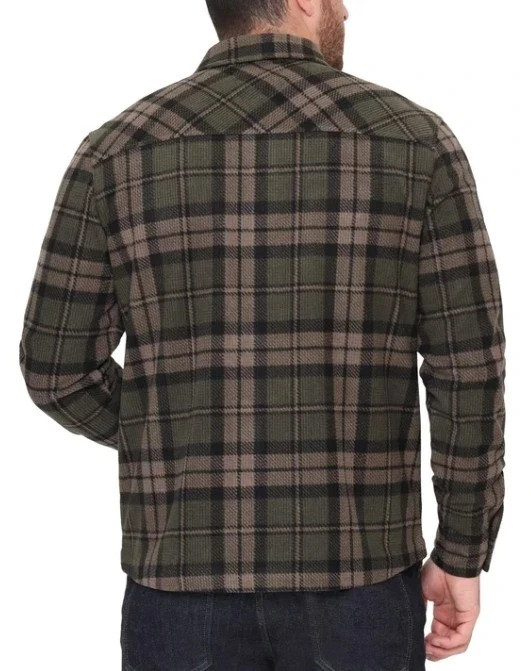 Men's BC Clothing Heritage Plaid Button-Up Shirt Jacket Med Green/Black - NWT! gallery