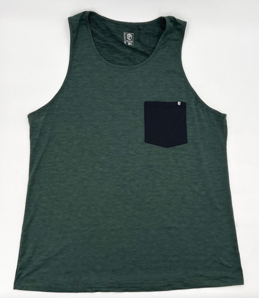 Born Primative Shirt Mens 2XL Green Tank Sleeveless Pocket Active Workout