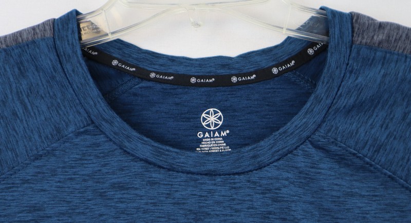 Gaiam Athletic Gym Yoga Long Sleeve T-Shirt 2-Tone Heather Cobalt Blue w/Gray gallery