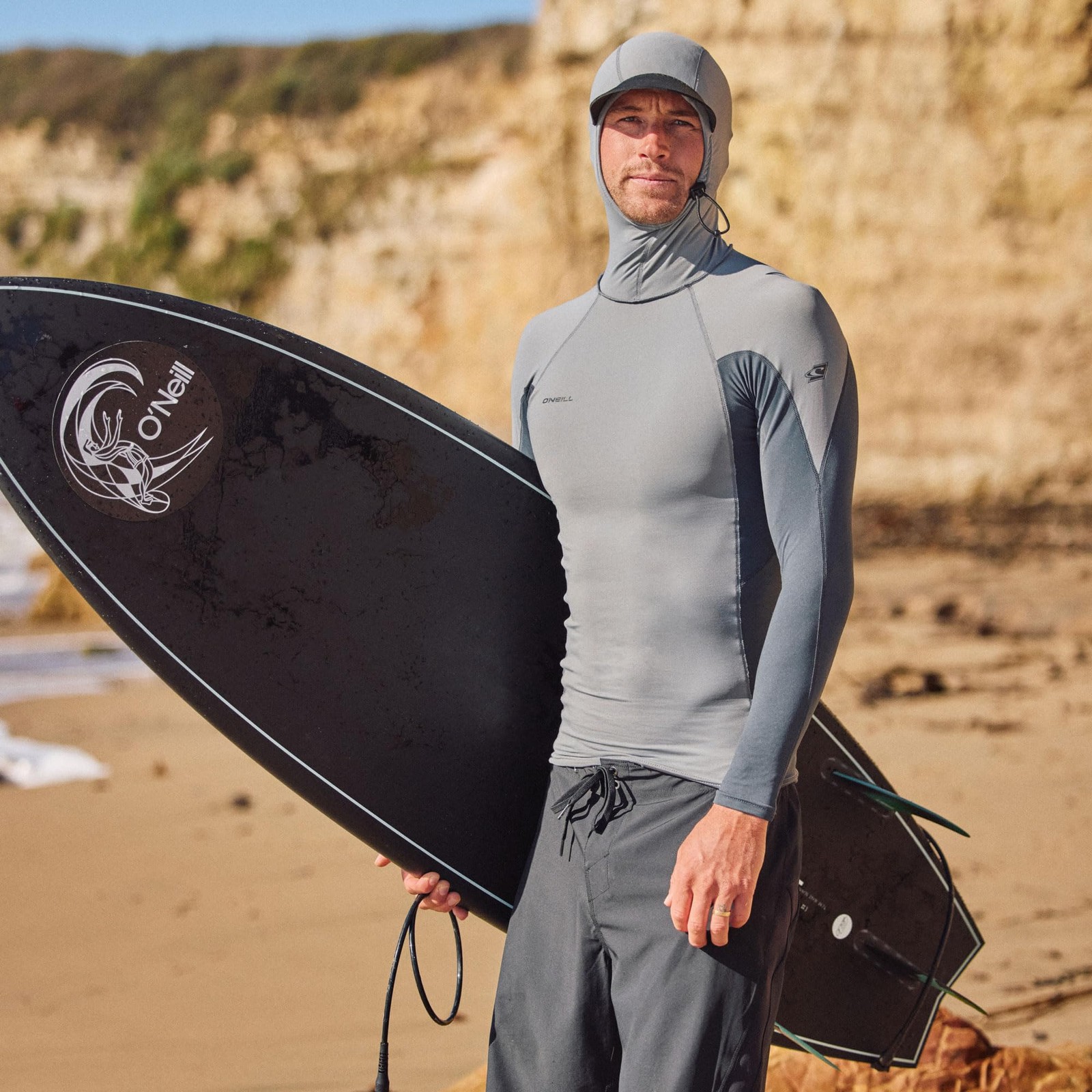 Men's Hyperfreak O'Zone Long Sleeve Rashguard with Hood, Smoke/Tempsteel, X-L... gallery