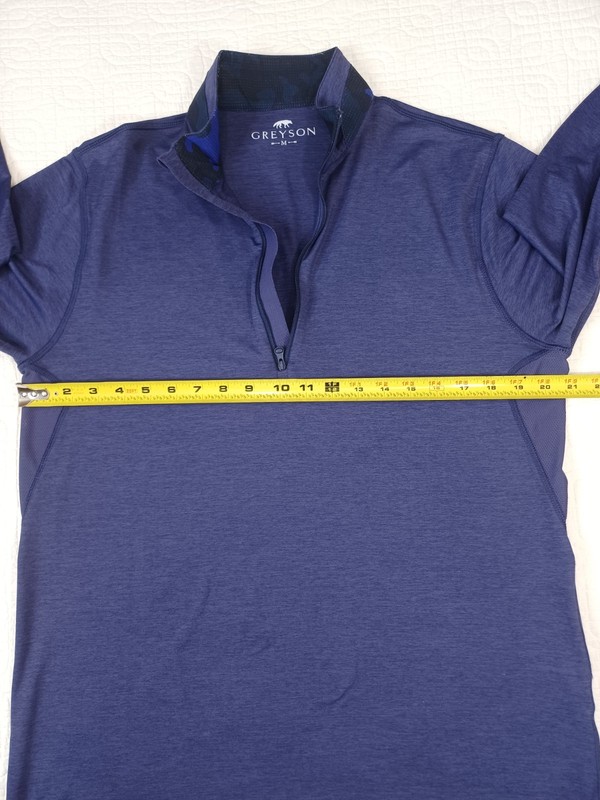 Greyson Pullover Men Medium Blue 1/4 Zip Stretch Perform Golf Mesh Brrr Camo Col gallery