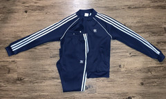 Adidas Originals Navy Blue White Track Jacket and Pants (S) Full Zip