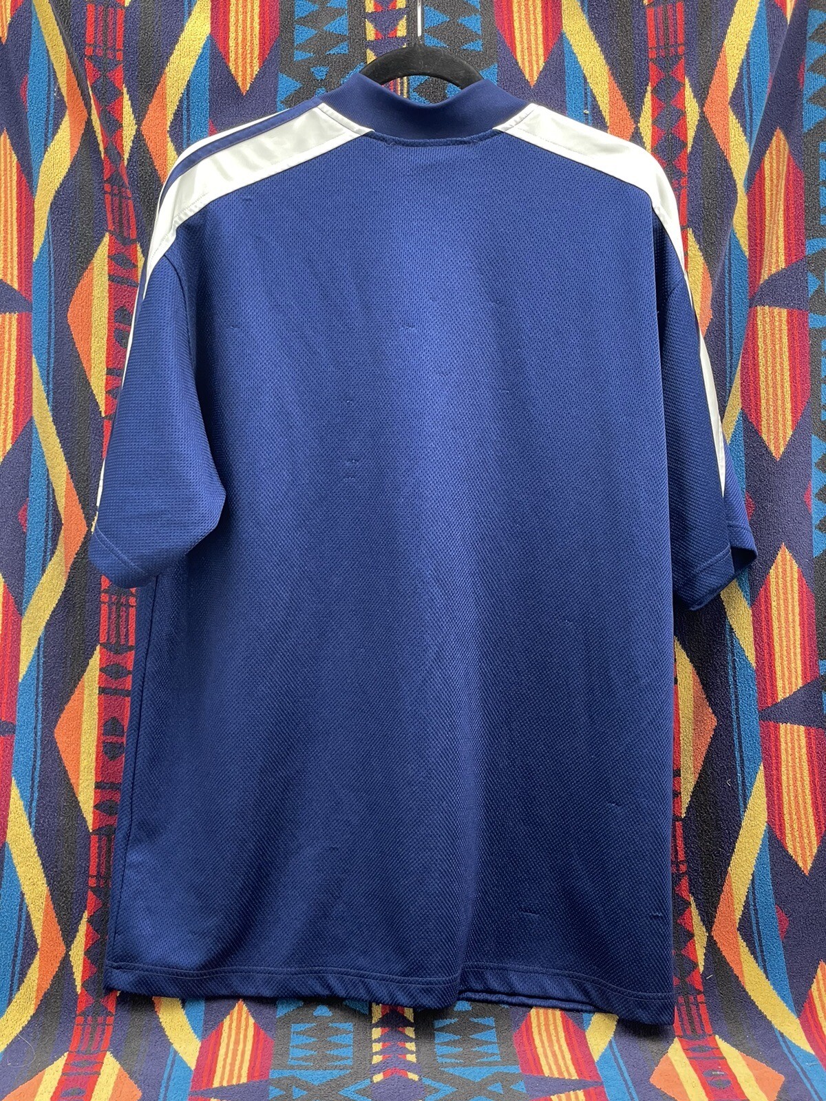Adidas Mens Snap Shooting Shirt Basketball Warm Up Vintage Medium Navy Blue gallery