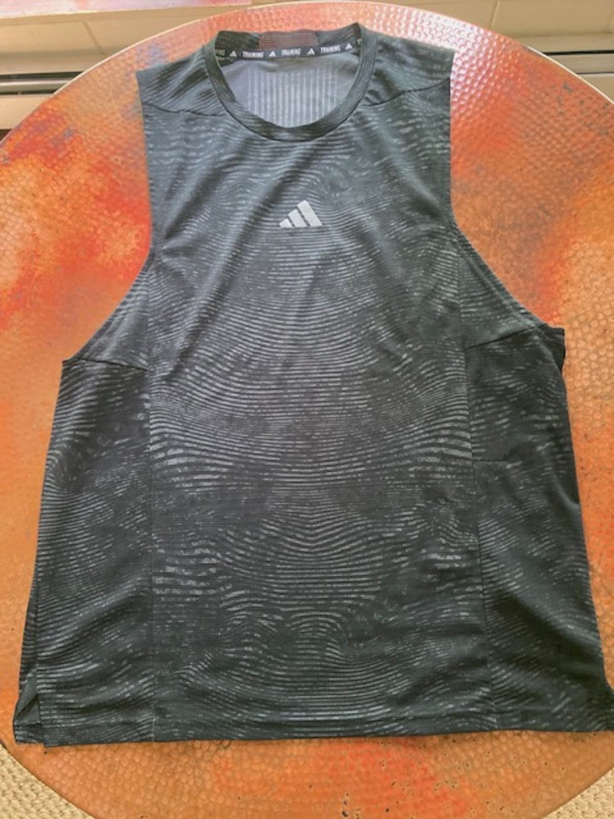 adidas Heatready Training Tank Black Pattern Men's Large Used Good Condition gallery