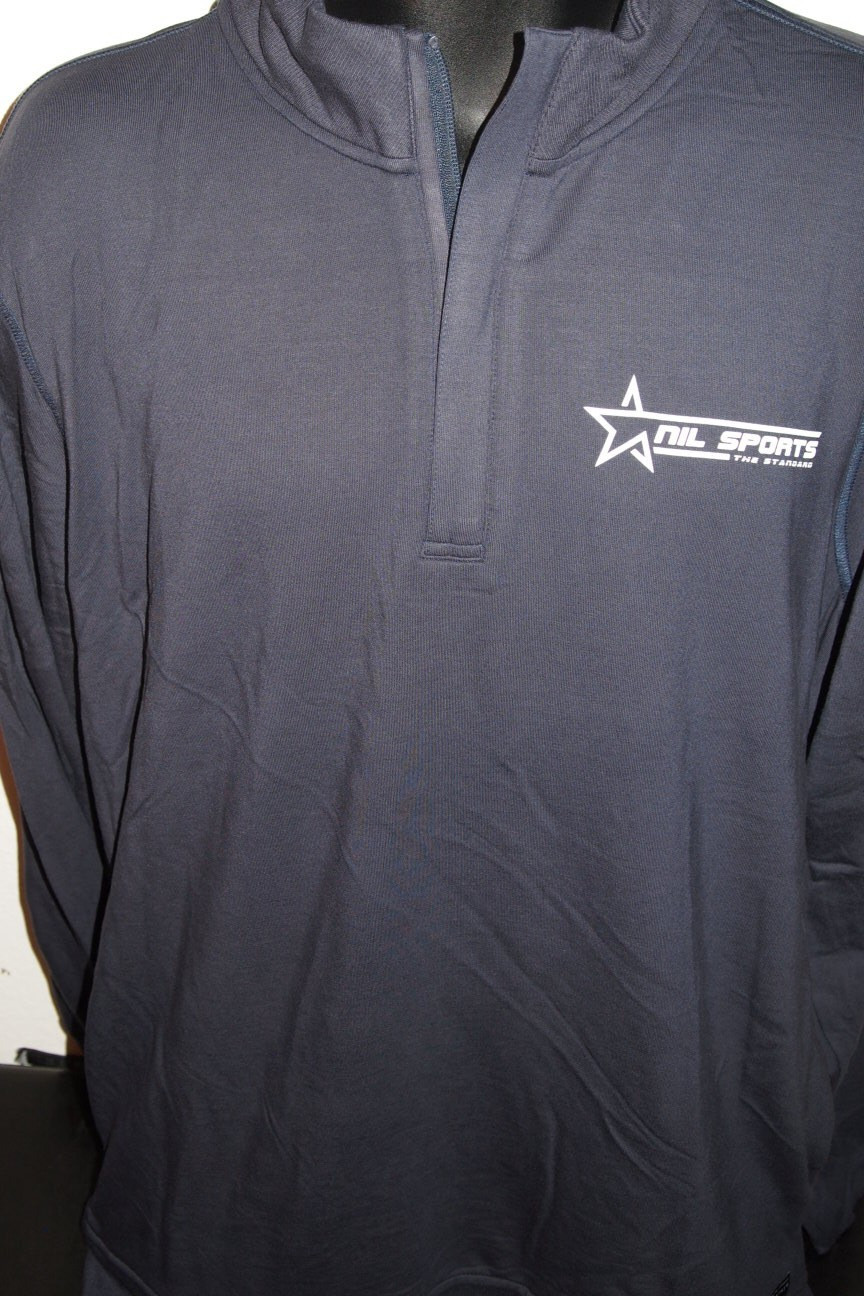 NWT Travis Mathew Pullover Newport 1/4 Fleece Blue Nights NIL Sports Size XL gallery