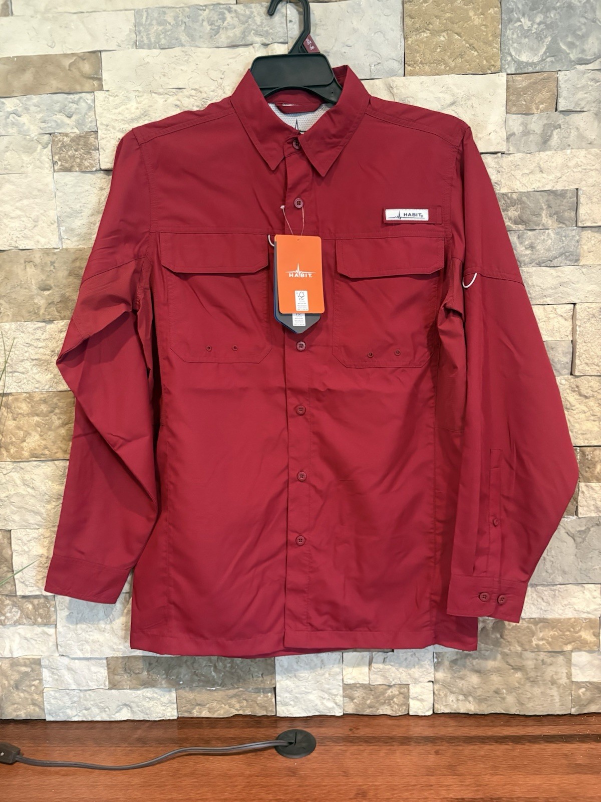 Habit Men’s Long Sleeve Shirt Size Small Biking Red Brand New gallery