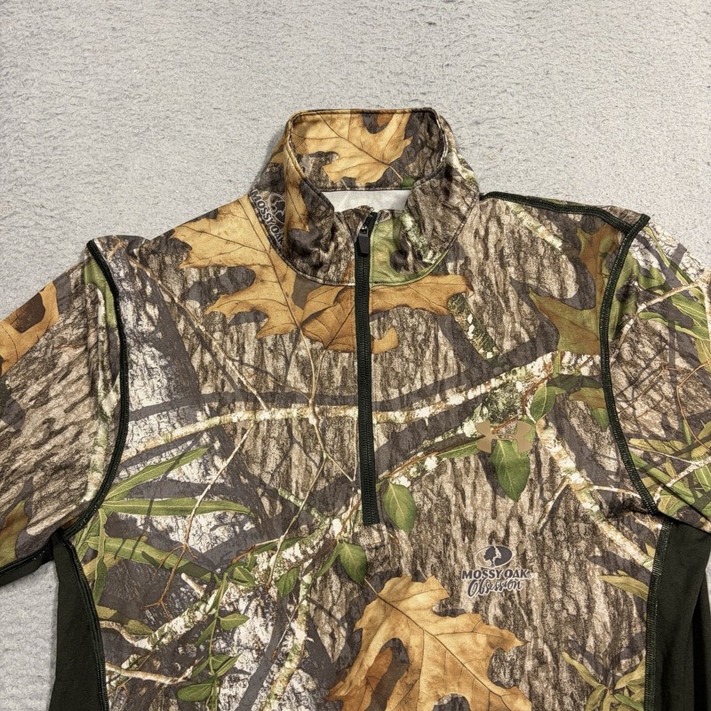 Under Armour Shirt Mens Medium Camo 1/4 Zip Pullover Scent Control Heatgear Hunt gallery