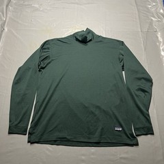Vintage 90s Patagonia Capilene Mock neck Shirt Mens S Made USA Base layer Green