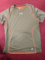 Under Armour NFL Combine Authentic HeatGear Fitted Shirt Men’s XL Green Orange