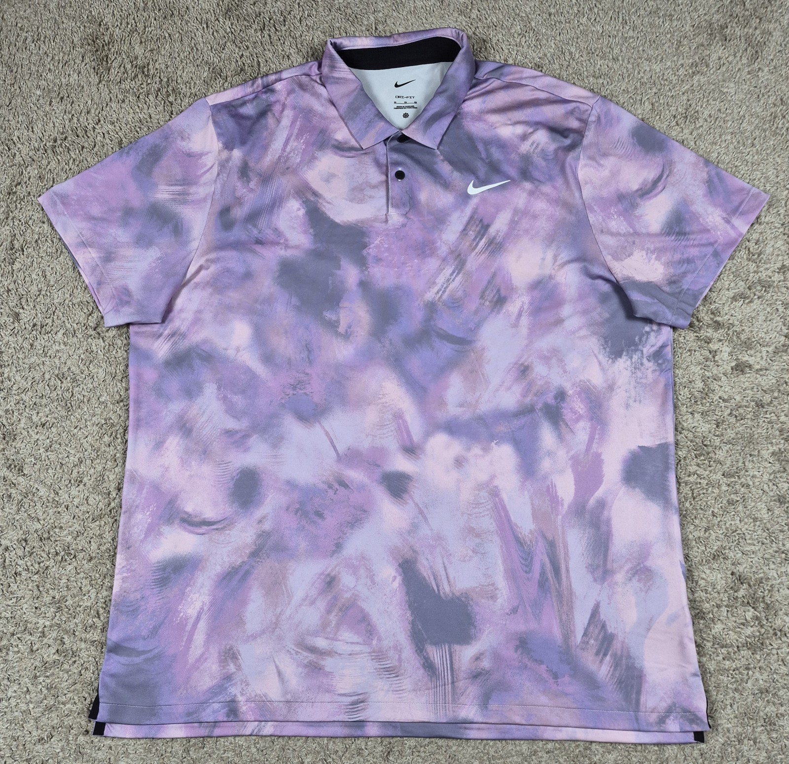 Nike Dri-Fit Tour Ombre Golf Polo Shirt Purple FD5935-509 Daybreak Men's Size XL gallery