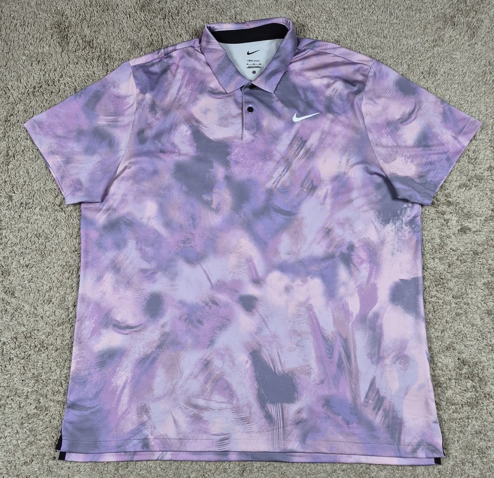 Nike Dri-Fit Tour Ombre Golf Polo Shirt Purple FD5935-509 Daybreak Men's Size XL