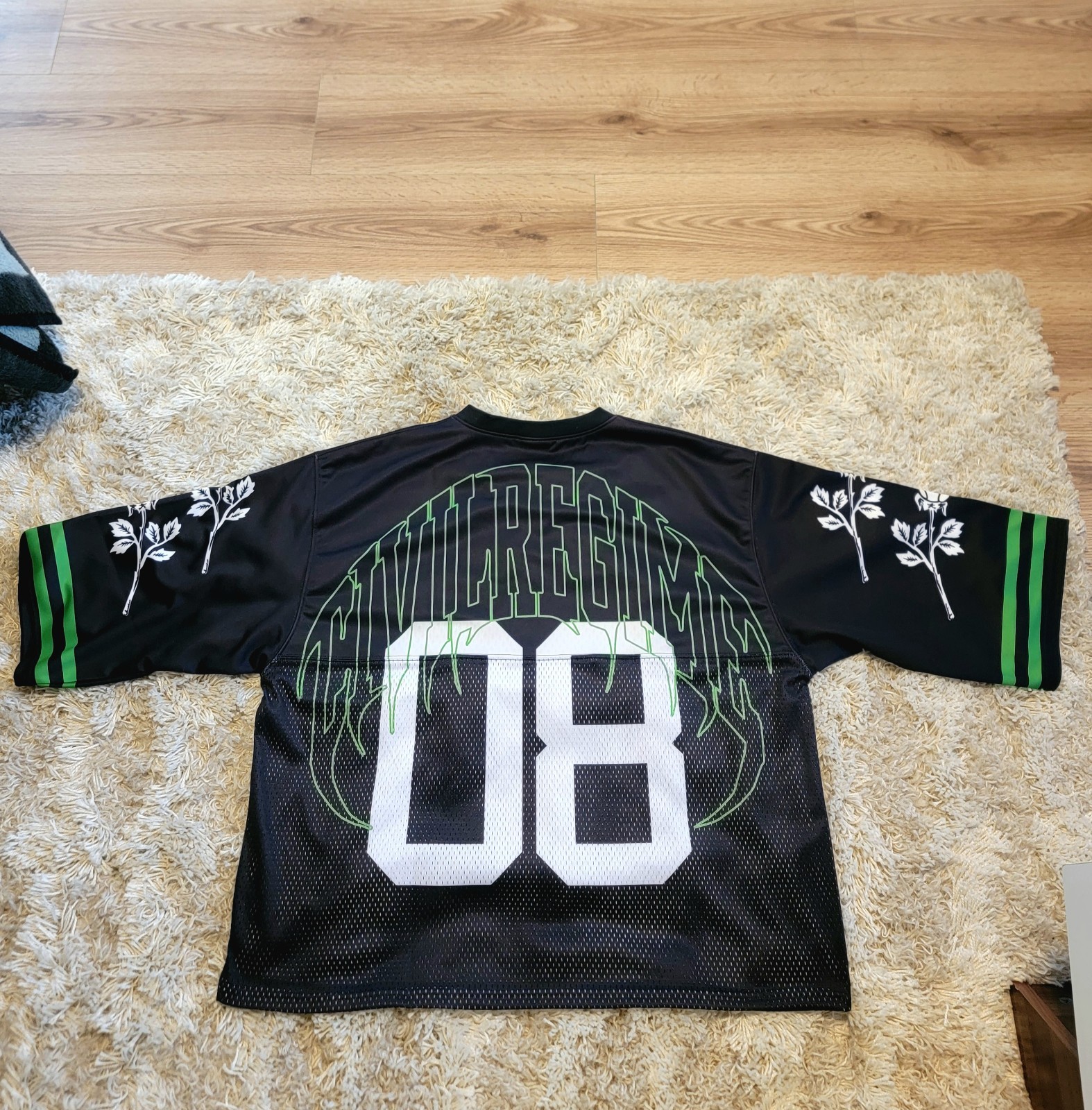 Men's Civil Regime Oversized Football Jersey Large Roses From Concrete gallery