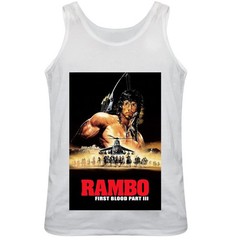 Rambo III Film Poster Regular Fitted White Vest Top