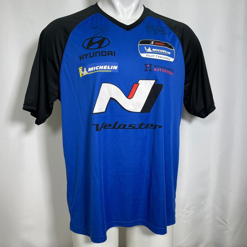 Hyundai N Veloster Signed Bryan Herta Autosport Racing Jersey Men's LARGE gallery
