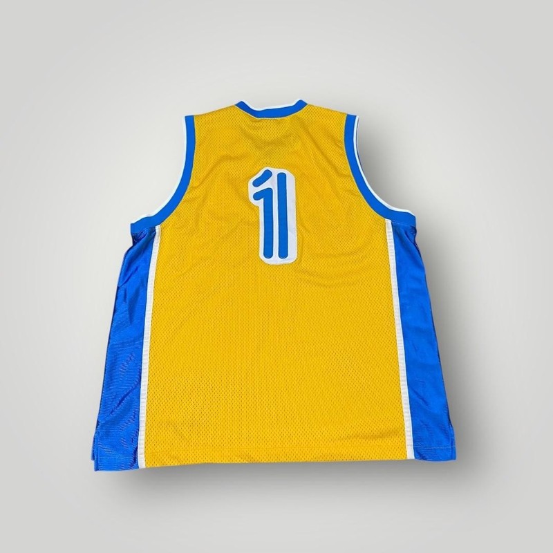 Sean John Shirt Mens XL Yellow Blue Victory Series VS 1969 Basketball Jersey gallery