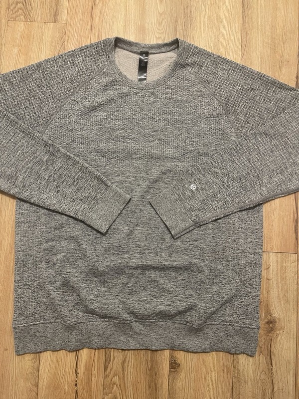 LULULEMON MEN’S ENGINEERED WARMTH LS CREW SIZE XL NEW M3CDES GREY MERINO WOOL gallery