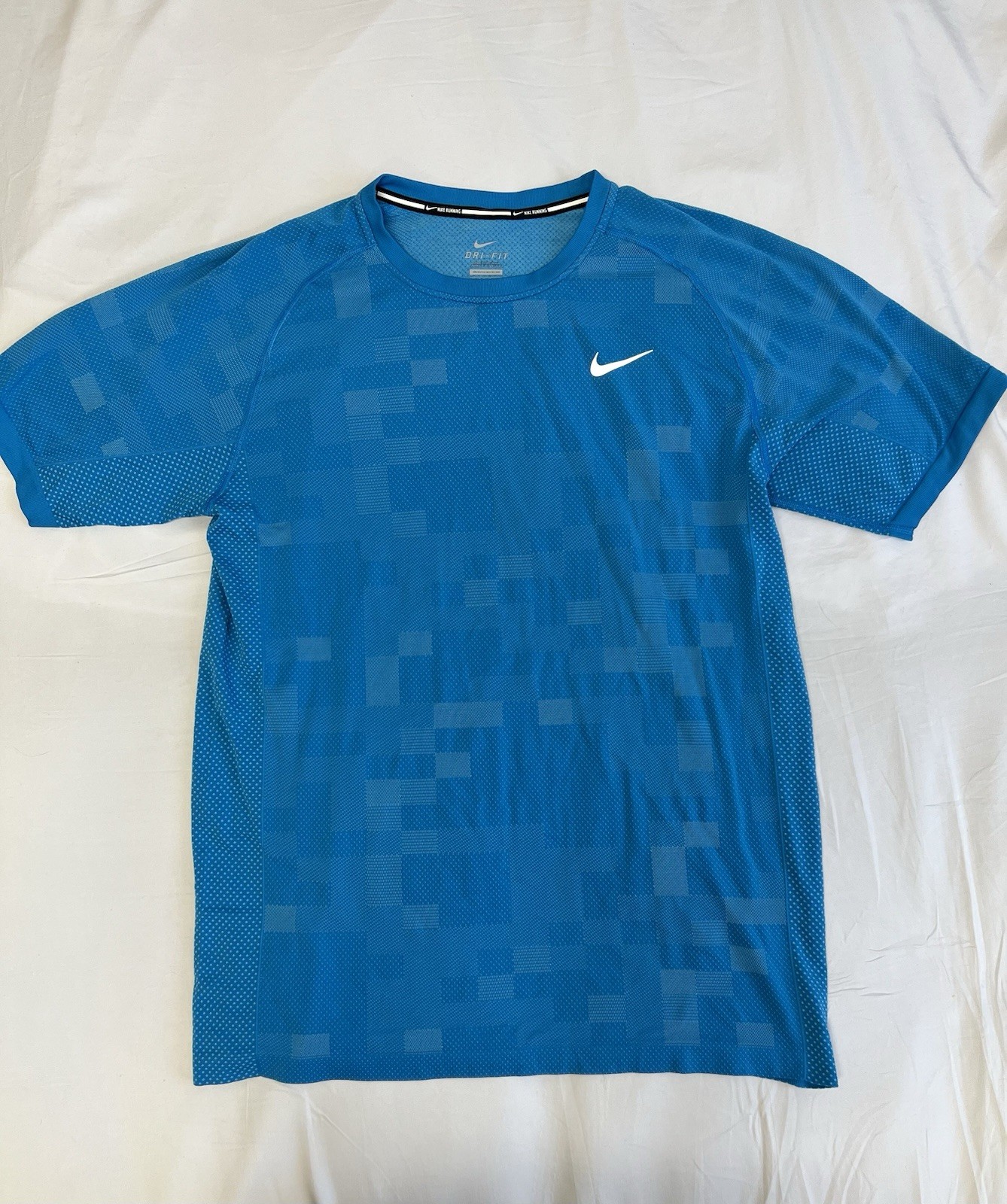 NIKE Running Men's Dri-Fit Megapixel Contrast Short Sleeve Shirt - Large RARE! gallery