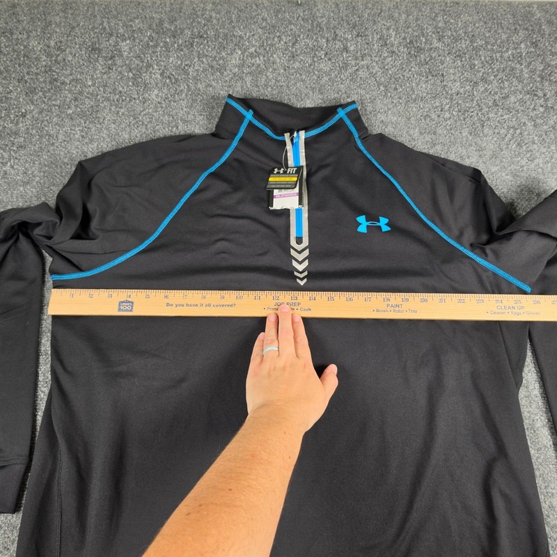 Under Armour NFL Combine Pullover Mens 2XL Black Blue 1/4 Zip Fitted NWT gallery