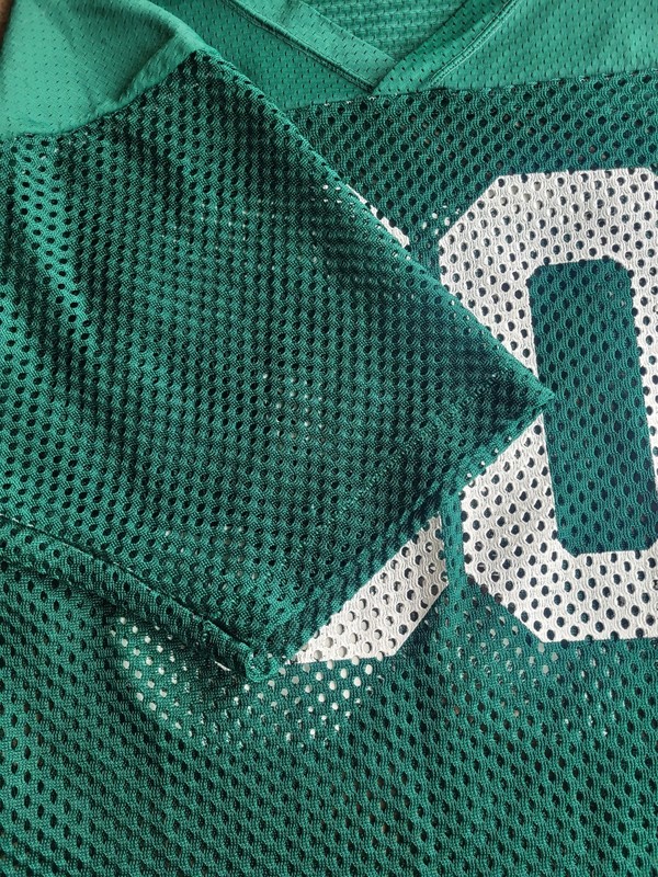 VINTAGE CHAMPION 70's 80's FISHNET MESH FOOTBALL JERSEY SIZE M GREEN #30 gallery
