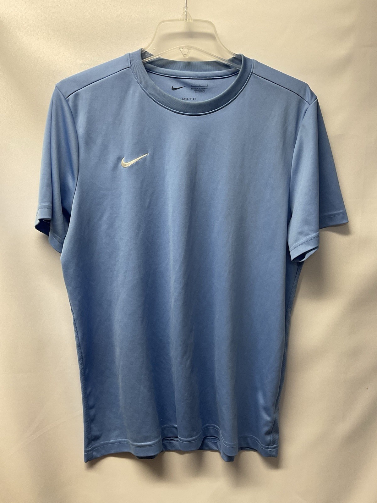 Nike Dri-Fit L Lt. Blue S/S Round Neck Active Casual Shirt Embroidered Stretch gallery