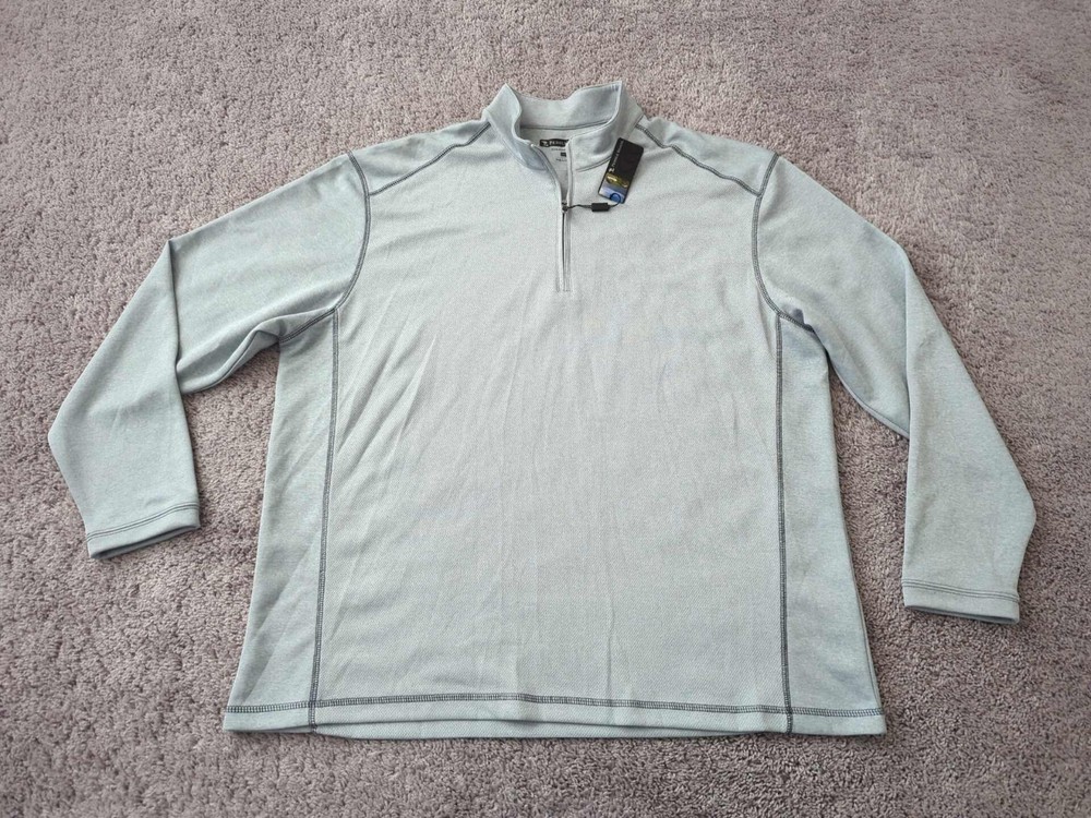 Pebble Beach Pullover Mens XXL Gray Long Sleeve 1/4Zip Poly Performance NEW