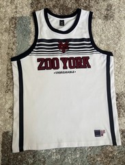 Zoo York Authentic Athletics Men’s L White/Black/Red Mesh Jersey Tank Logo
