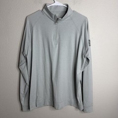 Holderness & Bourne Dry Luxe Performance 1/4 Zip Pullover Mens Large Gray Logo