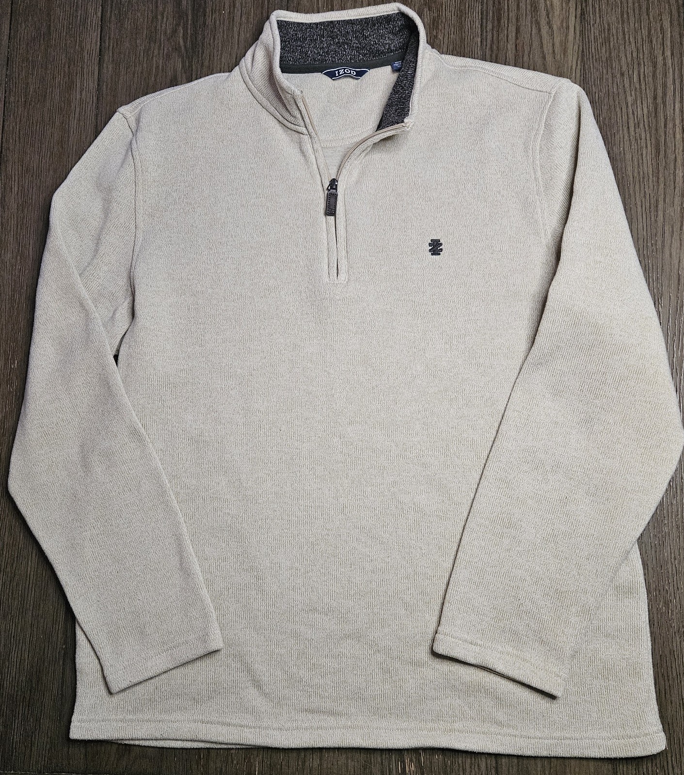 Mens Izod Long Sleeve 1/4 Zip Pullover Shirt/Polo Style Size Large - NICE gallery